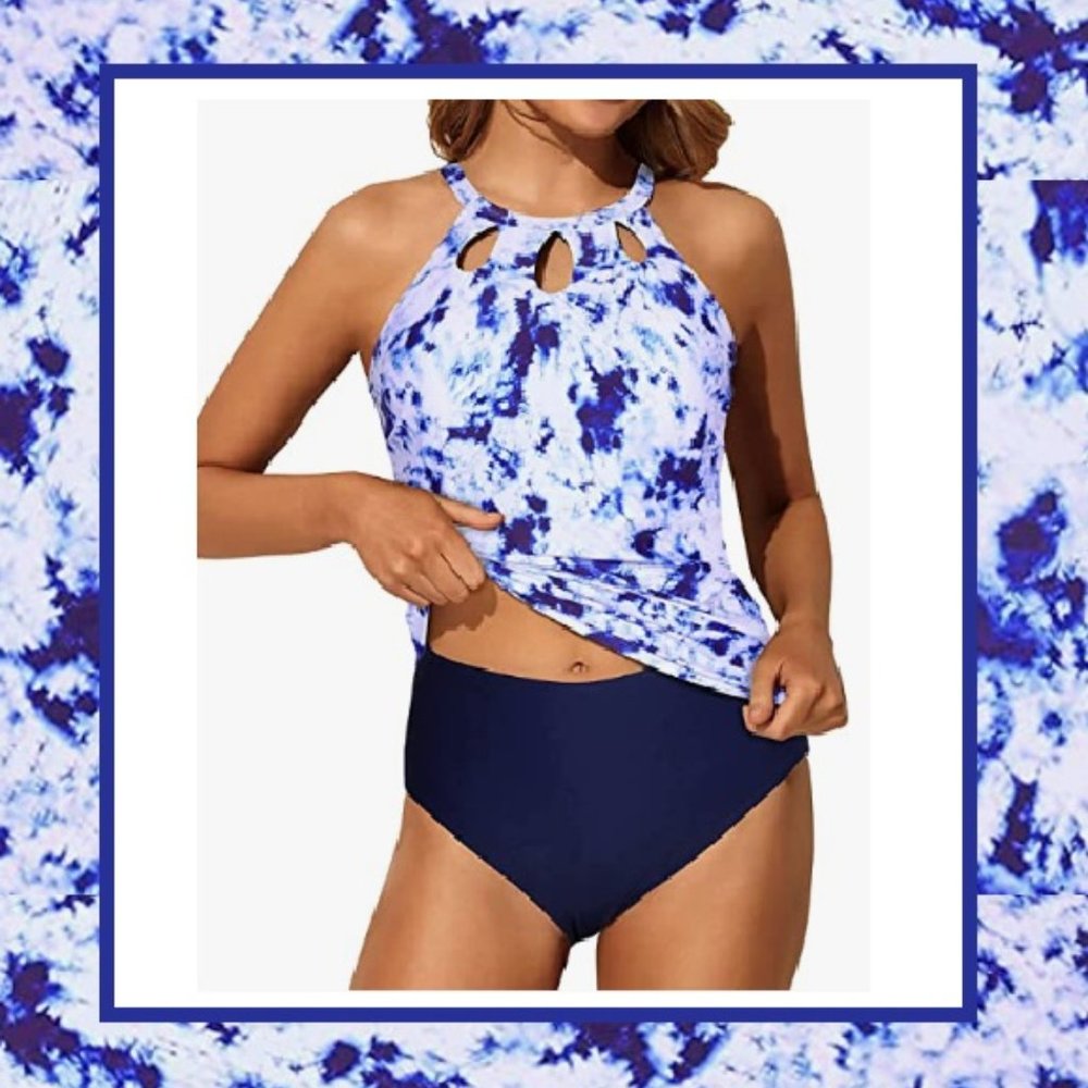 NWT Yonique 2pc Tie Dye Tankini - Picture 1 of 12